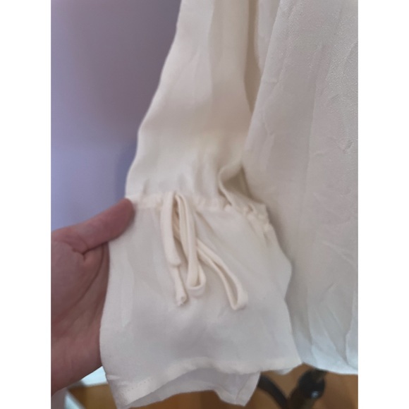Anthropologie Ella Moss Ivory wrap blouse - Picture 4 of 5